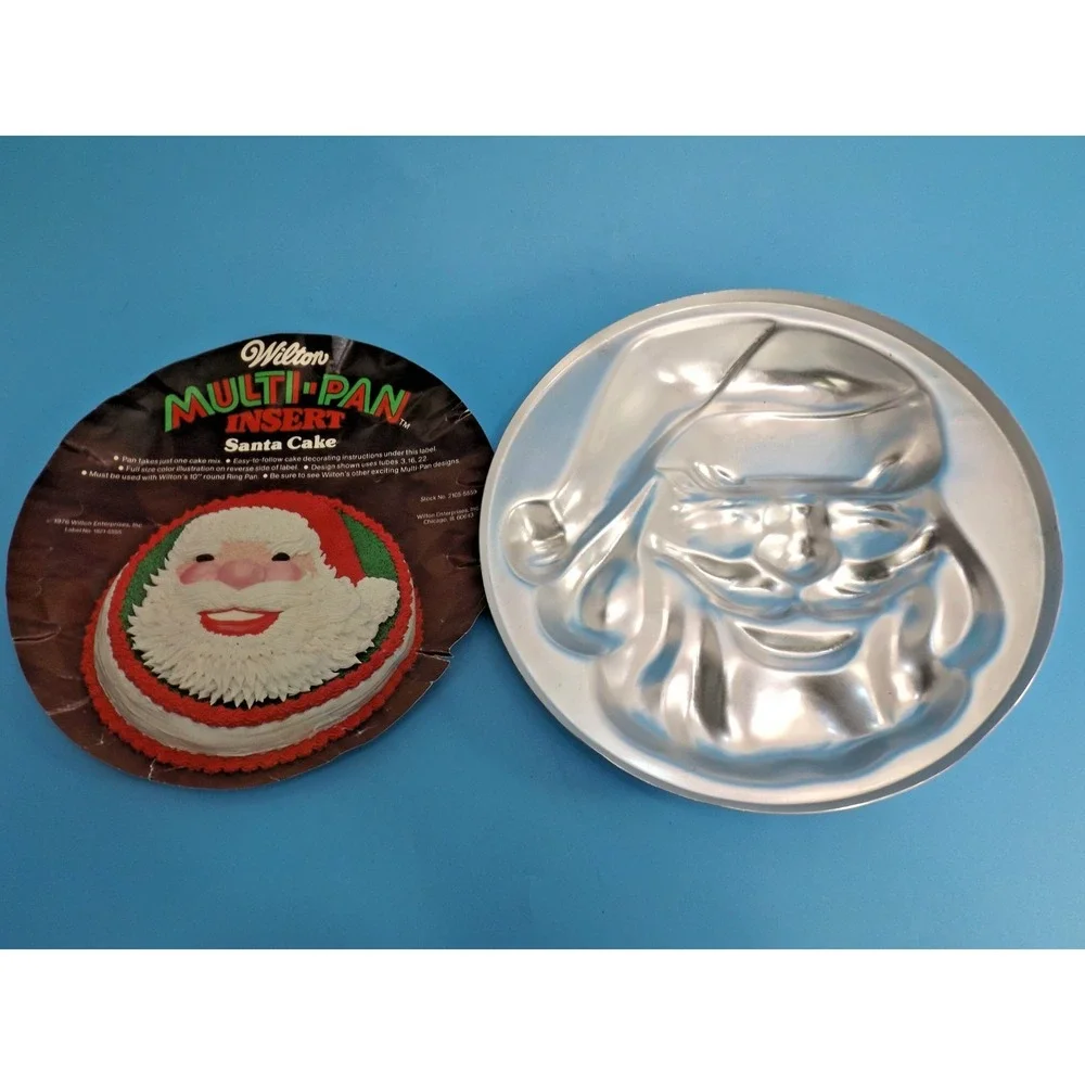 Vintage 1977 Wilton Santa Claus Cake Pan Multi Pan insert.  Christmas Cakes!